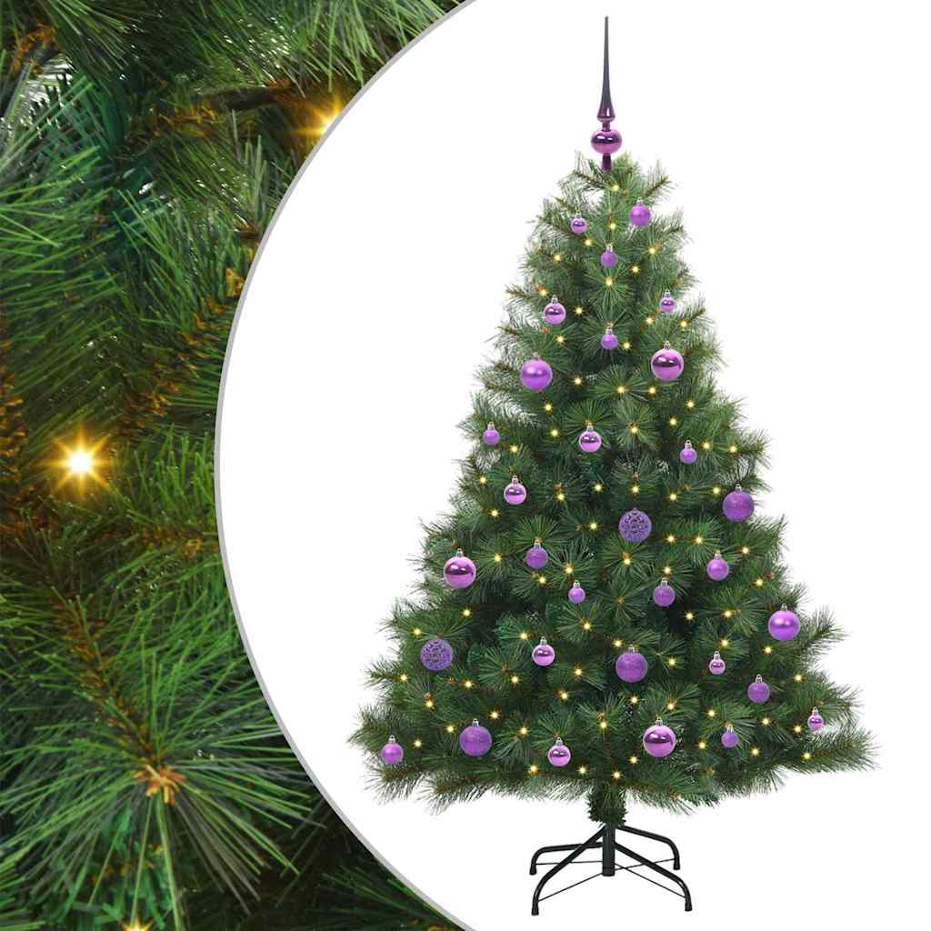 Kunstkerstboom met 150 LED met standaard Groen 150 cm PE en PVC