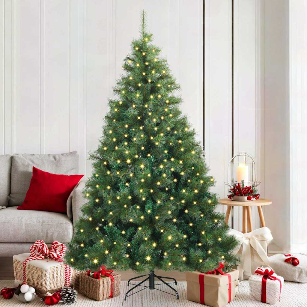 Kunstkerstboom met 300 LED met standaard Groen 180 cm PE en PVC