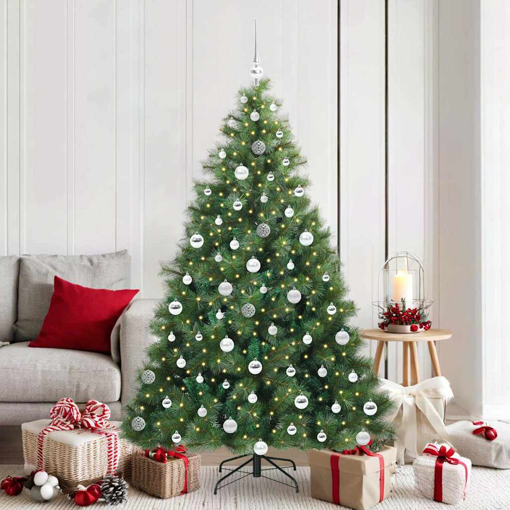 Kunstkerstboom met 300 LED met standaard Groen 180 cm PE en PVC