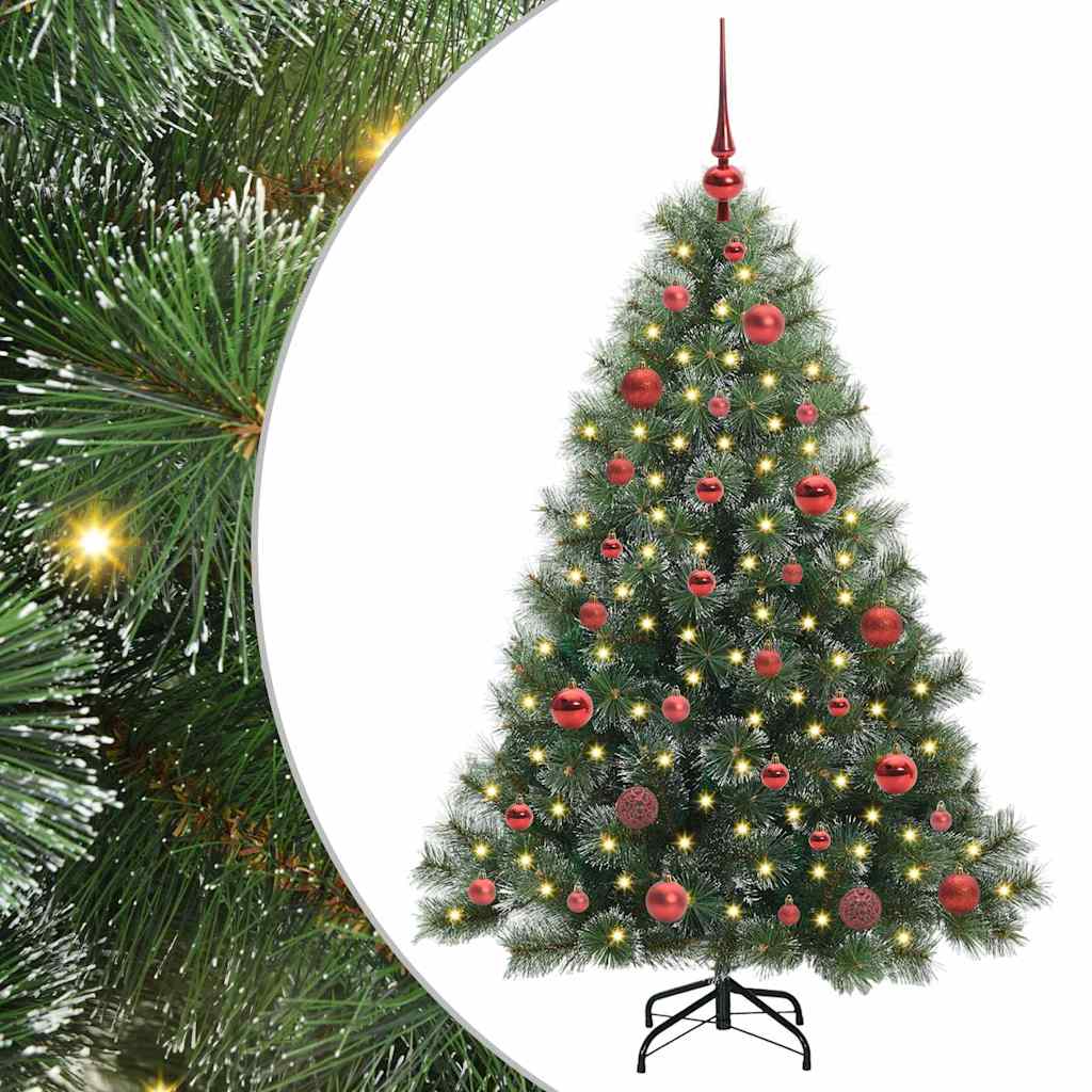 Kunstkerstboom met 150 LED met standaard Groen 150 cm PE en PVC
