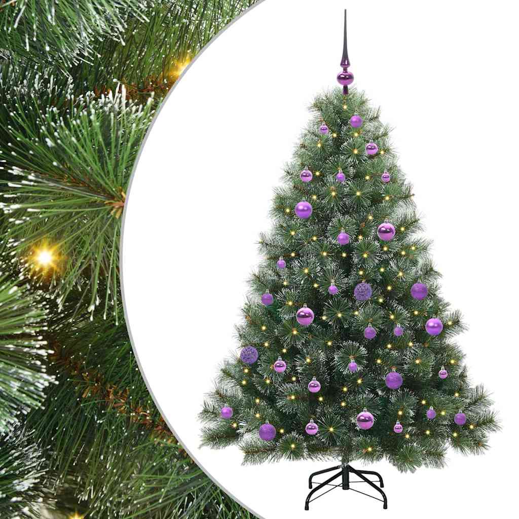 Kunstkerstboom met 150 LED met standaard Groen 150 cm PE en PVC
