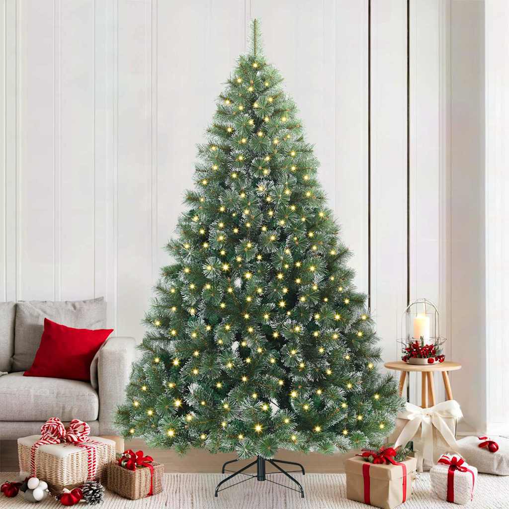 Kunstkerstboom met 300 LED met standaard Groen 210 cm PE en PVC