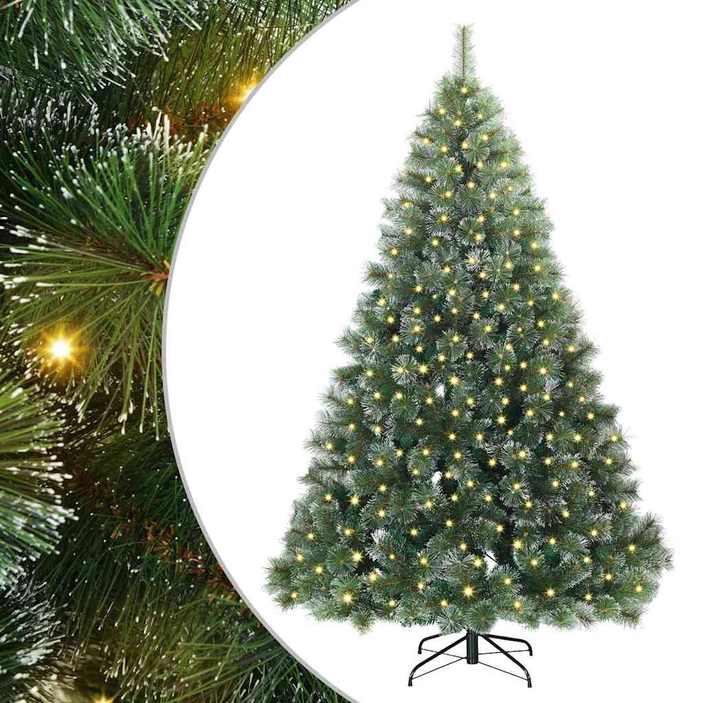 Kunstkerstboom met 300 LED met standaard Groen 210 cm PE en PVC