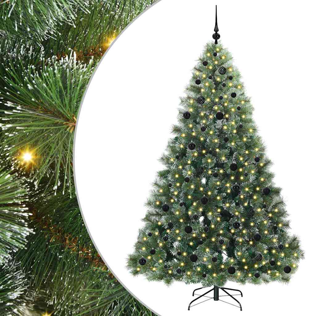 Kunstkerstboom met 300 LED met standaard Groen 210 cm PE en PVC