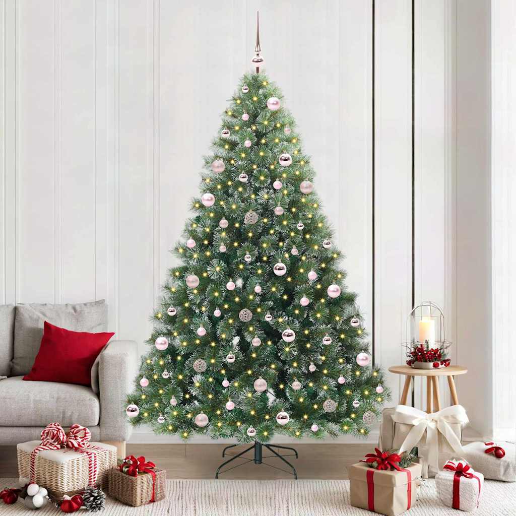 Kunstkerstboom met 300 LED met standaard Groen 210 cm PE en PVC