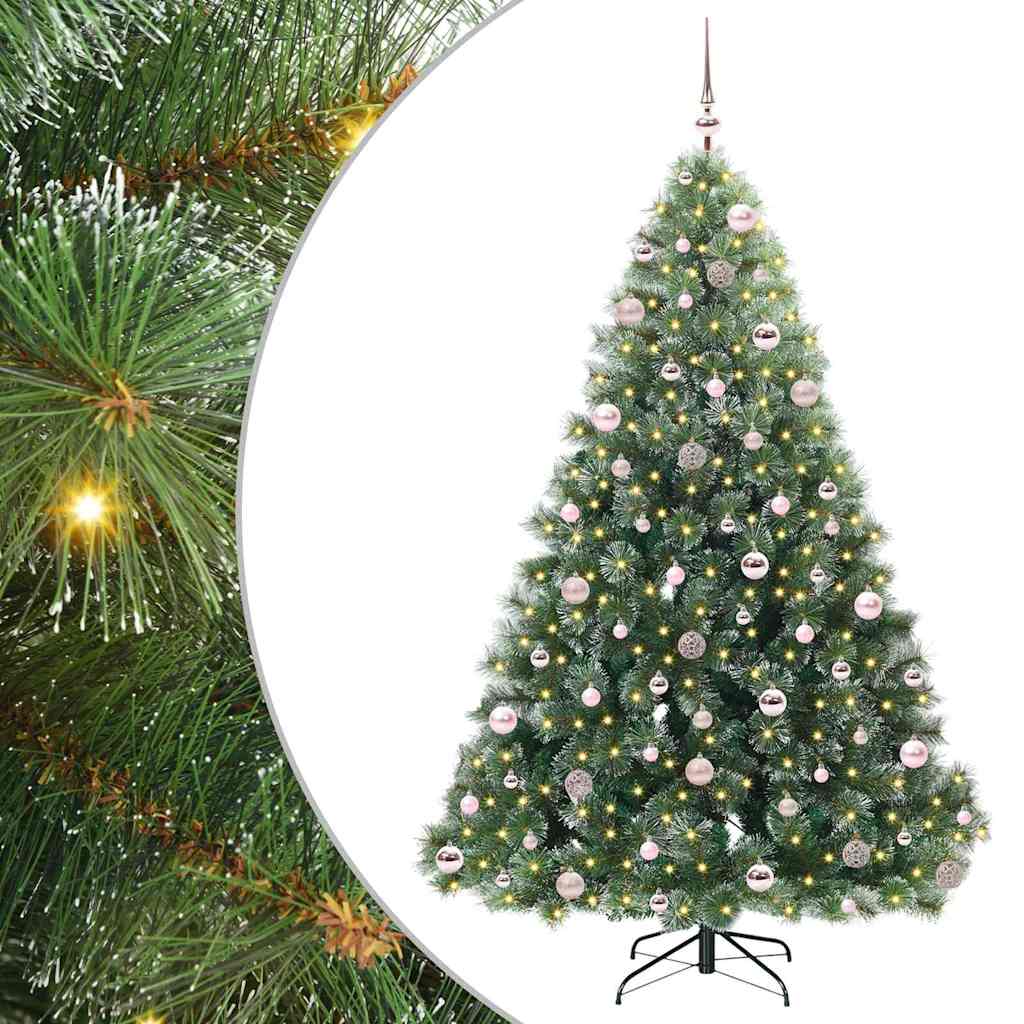 Kunstkerstboom met 300 LED met standaard Groen 210 cm PE en PVC