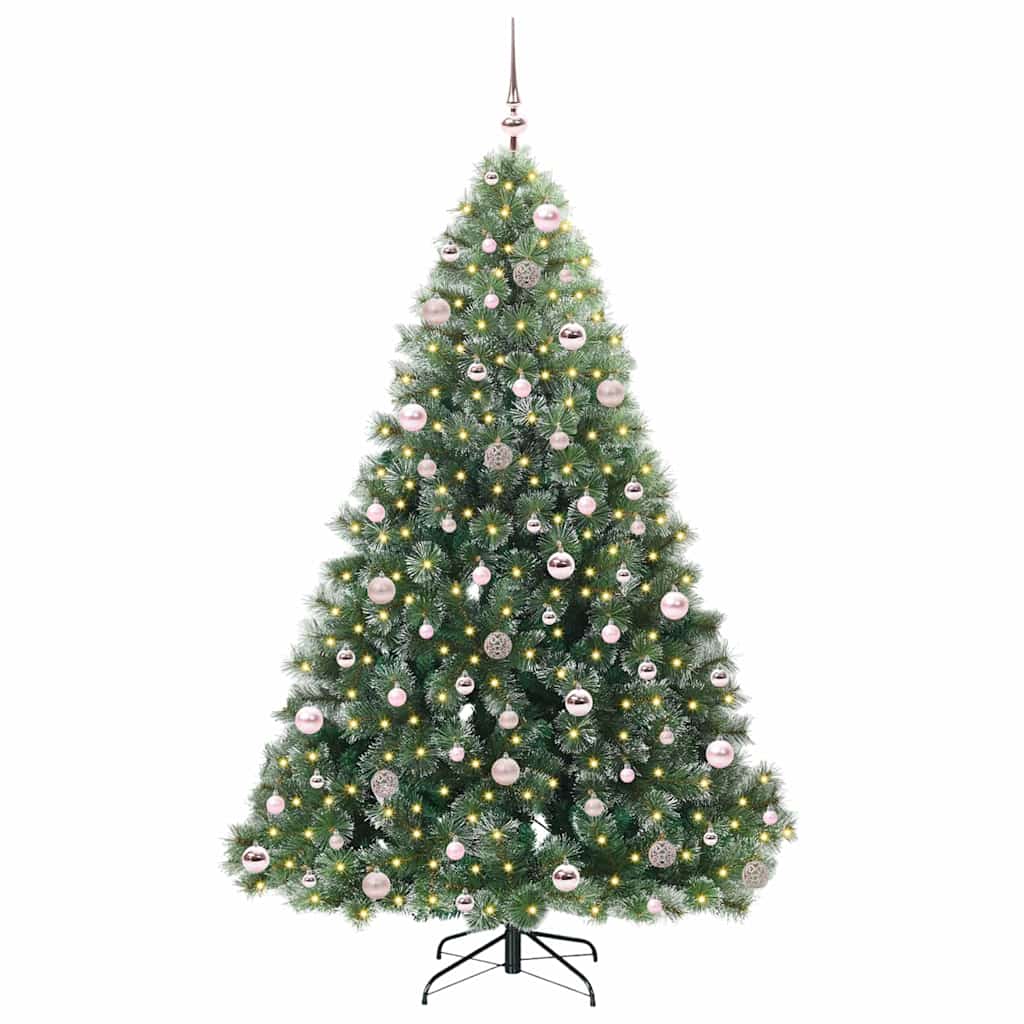 Kunstkerstboom met 300 LED met standaard Groen 210 cm PE en PVC