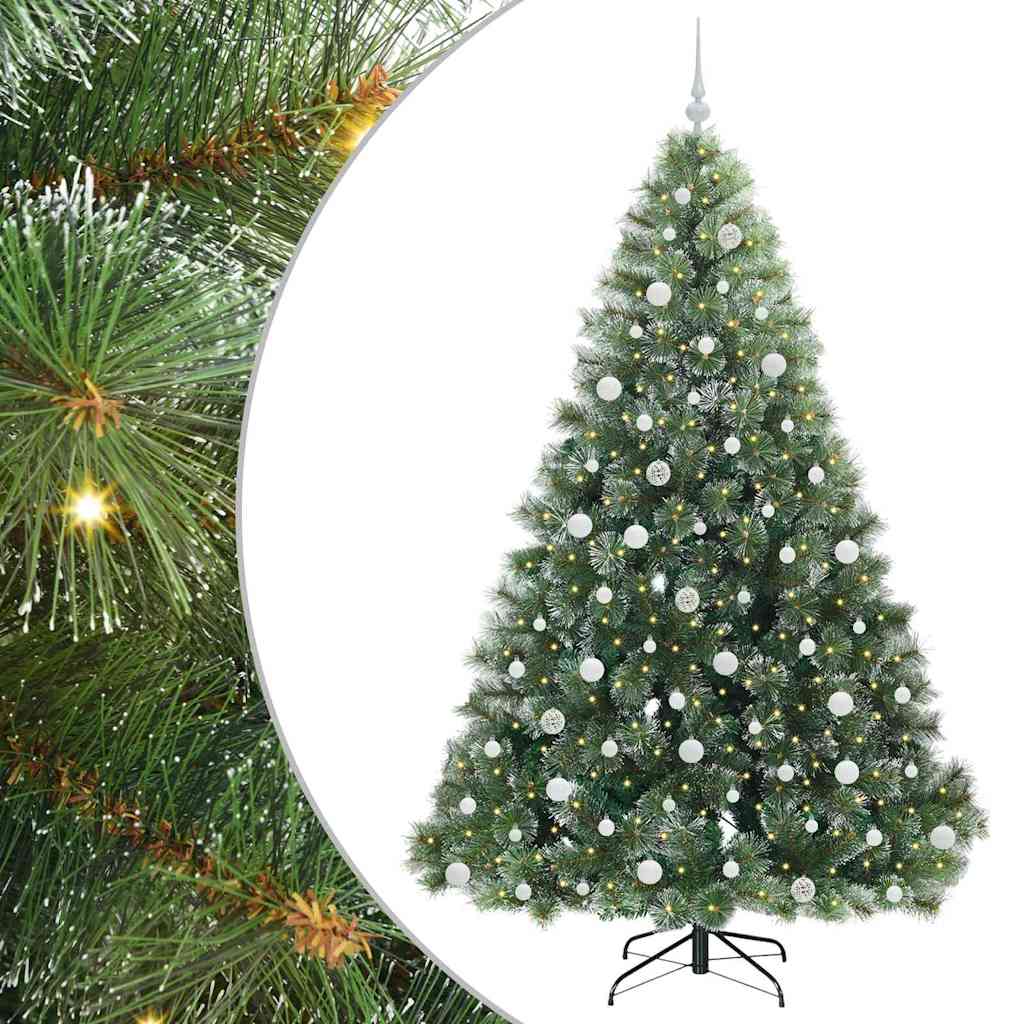 Kunstkerstboom met 300 LED met standaard Groen 210 cm PE en PVC