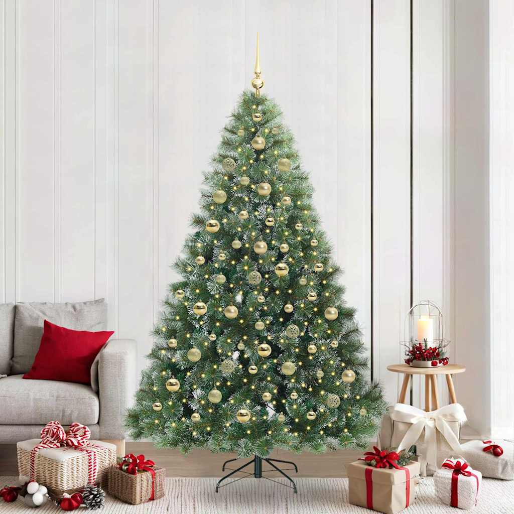 Kunstkerstboom met 300 LED met standaard Groen 210 cm PE en PVC