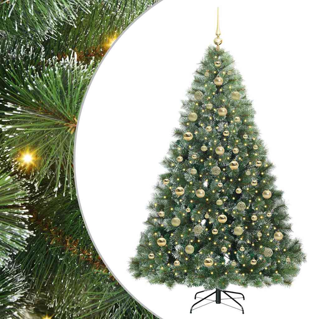 Kunstkerstboom met 300 LED met standaard Groen 210 cm PE en PVC