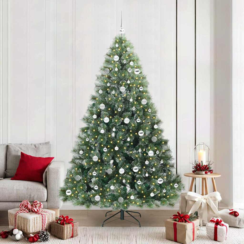 Kunstkerstboom met 300 LED met standaard Groen 210 cm PE en PVC