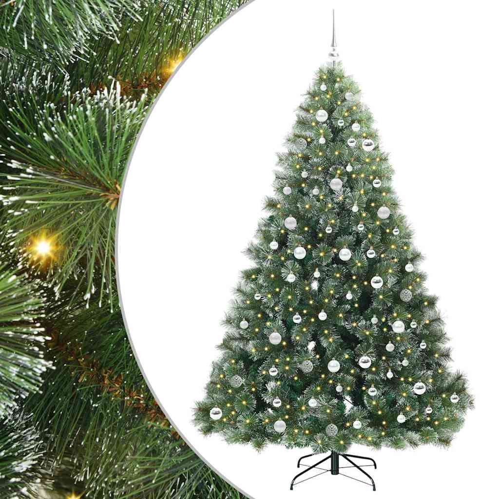 Kunstkerstboom met 300 LED met standaard Groen 210 cm PE en PVC