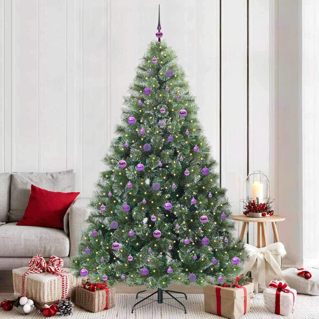 Kunstkerstboom met 300 LED met standaard Groen 210 cm PE en PVC
