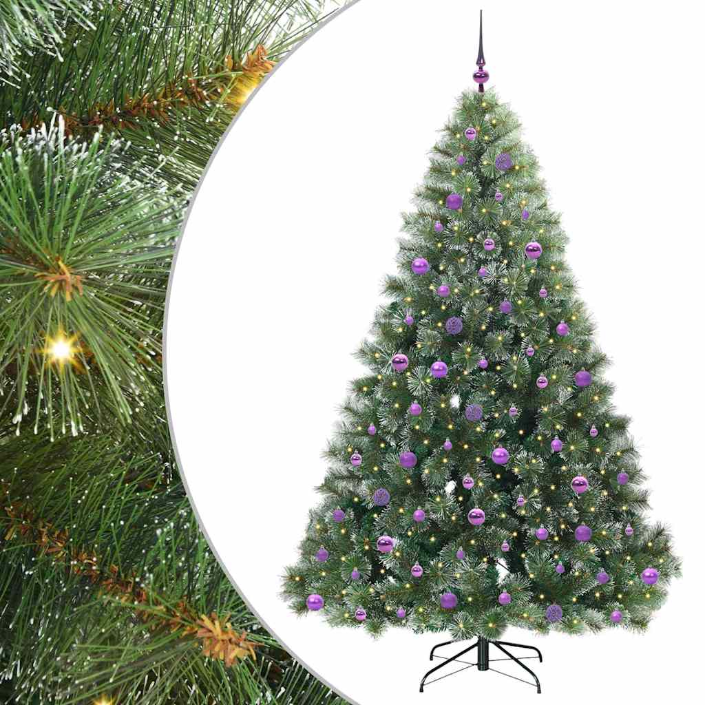 Kunstkerstboom met 300 LED met standaard Groen 210 cm PE en PVC