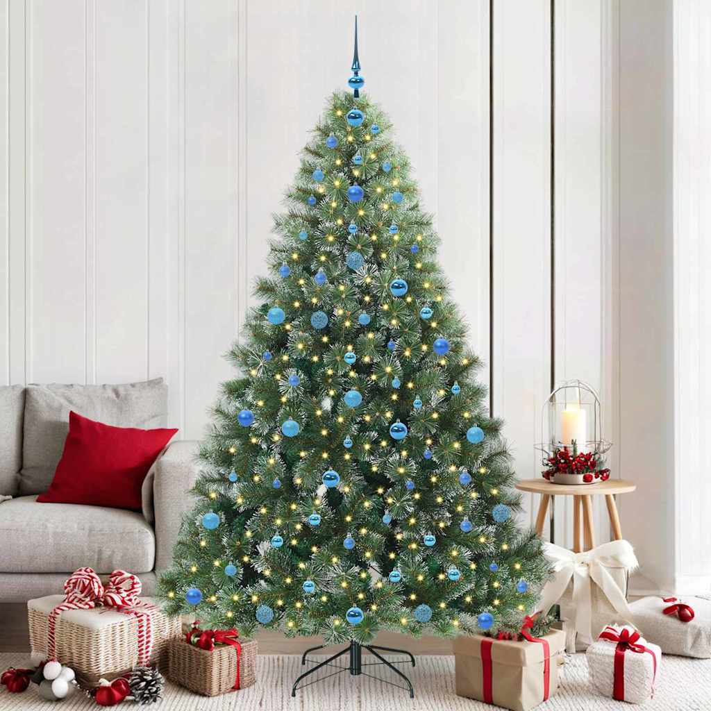 Kunstkerstboom met 300 LED met standaard Groen 210 cm PE en PVC