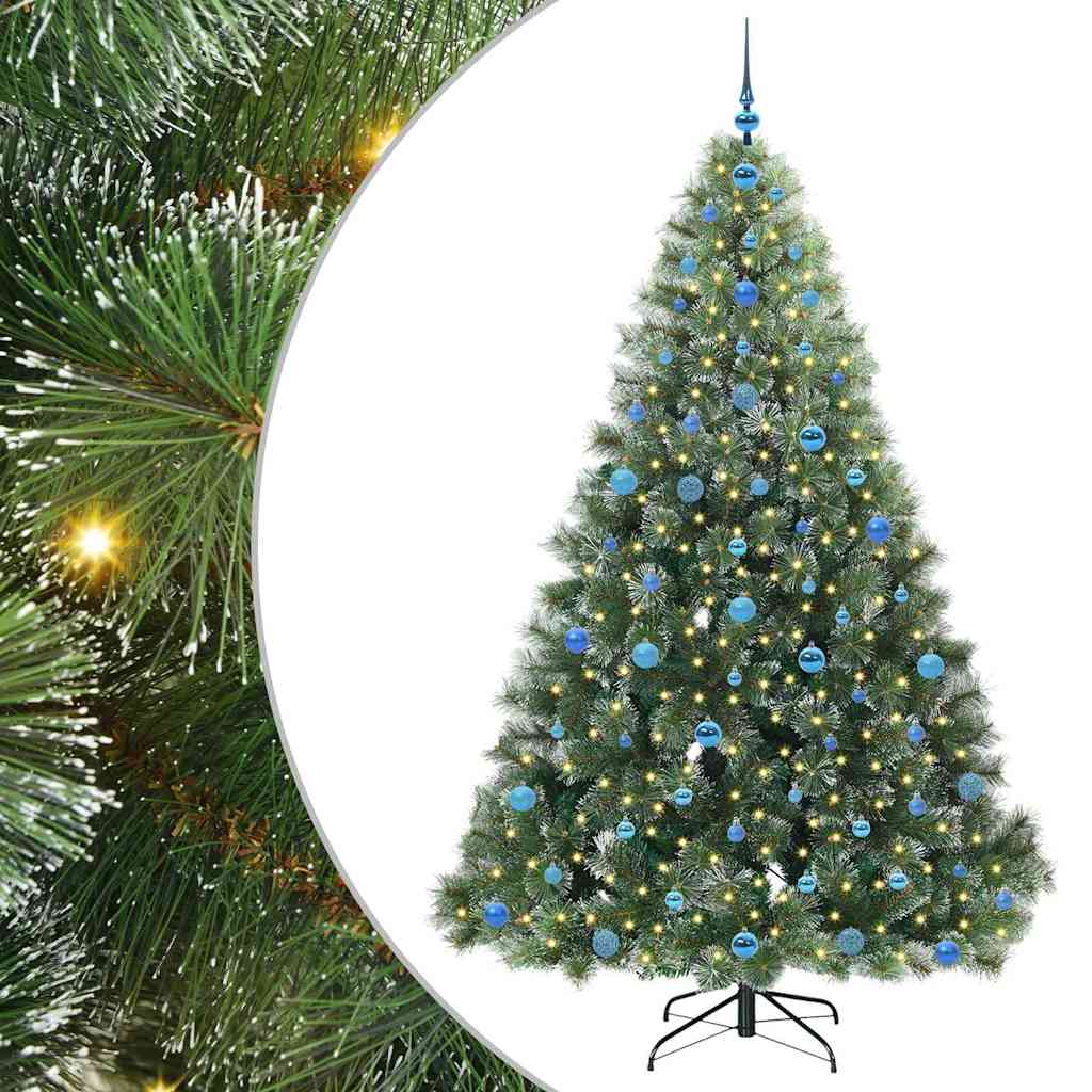 Kunstkerstboom met 300 LED met standaard Groen 210 cm PE en PVC