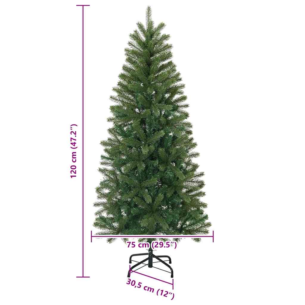 Kunstkerstboom met standaard Groen 120 cm PVC, PE en staal