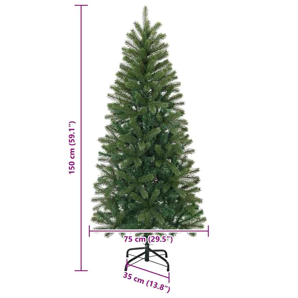 Kunstkerstboom met standaard Groen 150 cm PVC, PE en staal