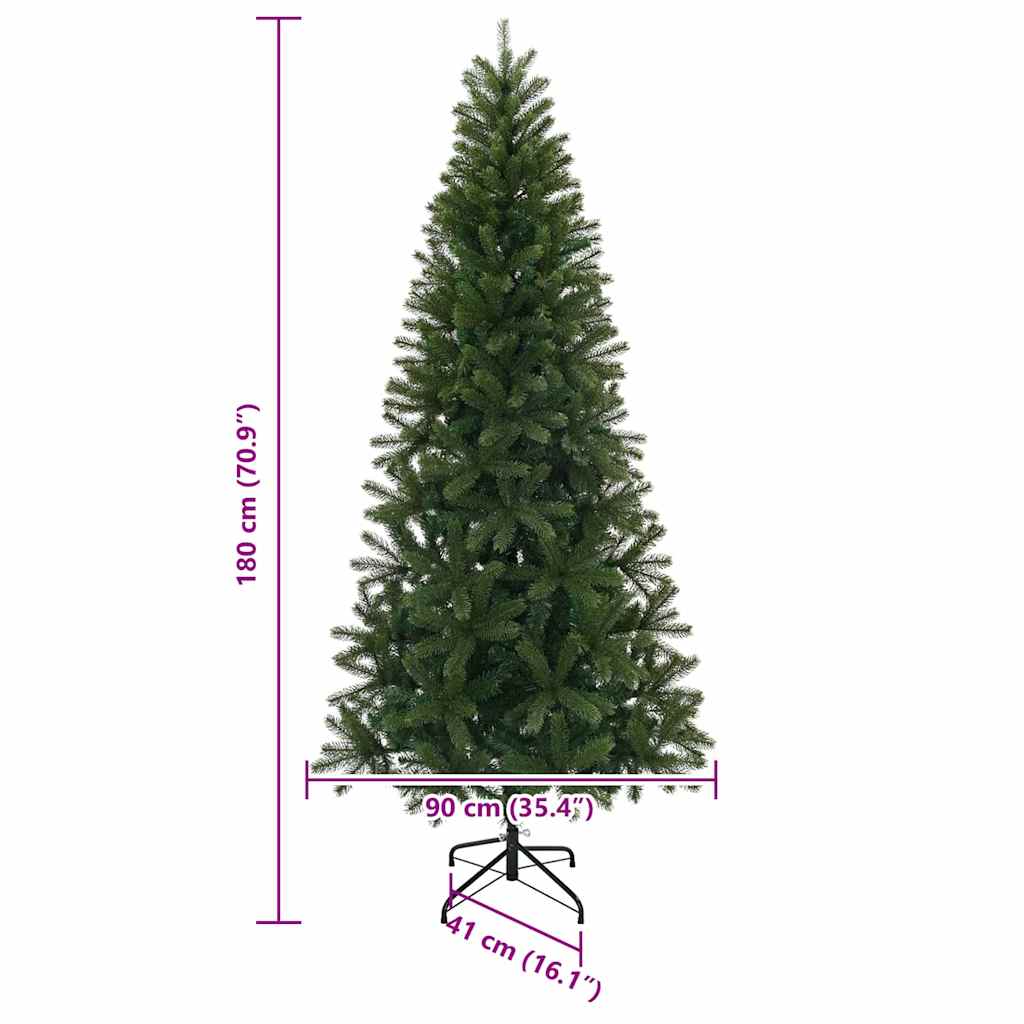 Kunstkerstboom met standaard Groen 180 cm PVC, PE en staal
