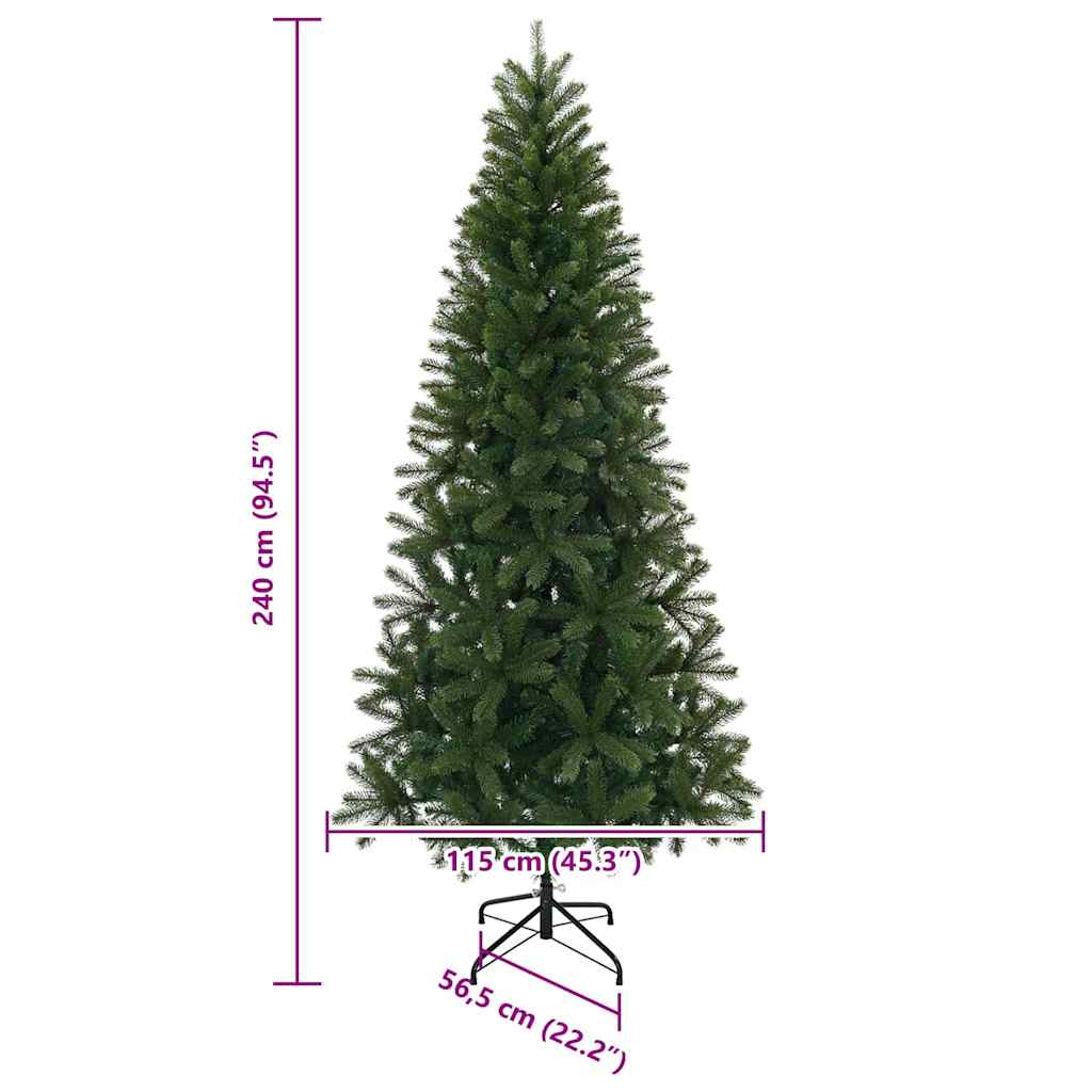 Kunstkerstboom met standaard Groen 240 cm PVC, PE en staal