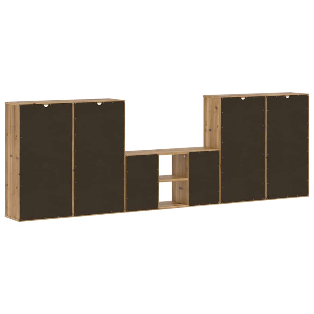 5-delige tv-meubels met opbergruimte ODDA massief grenenhout