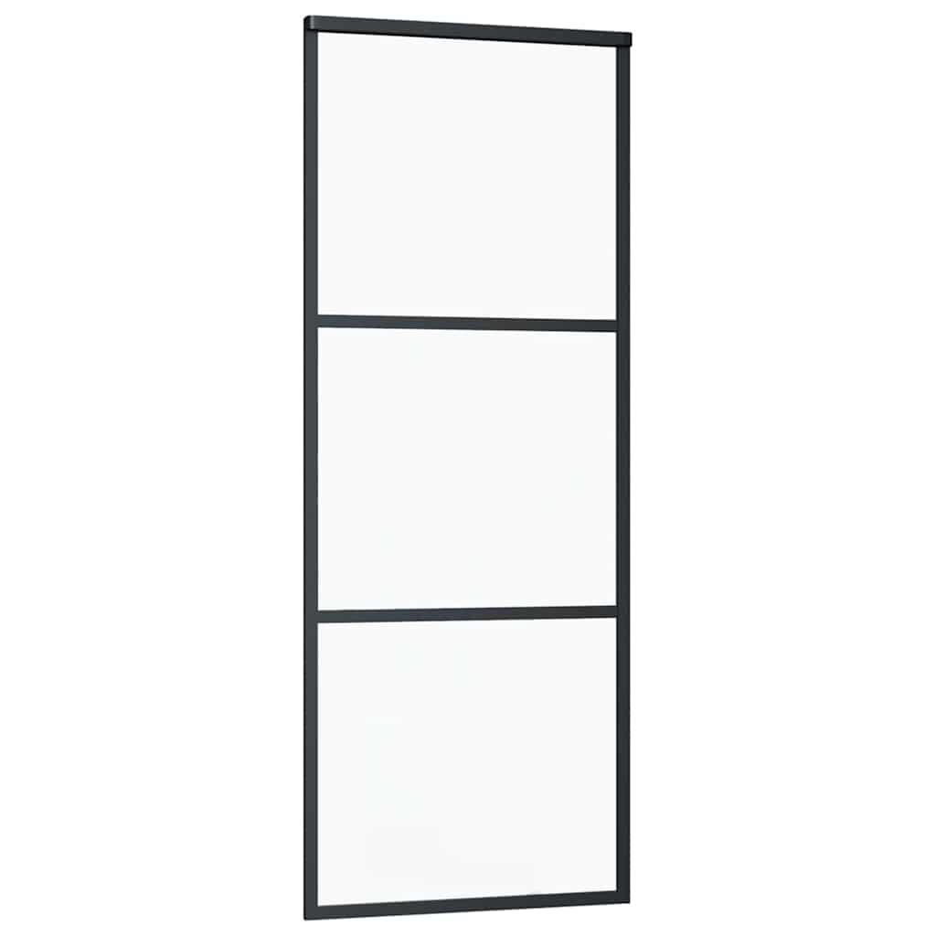 Schuifdeur met beslagset 76x205 cm ESG glas zwart