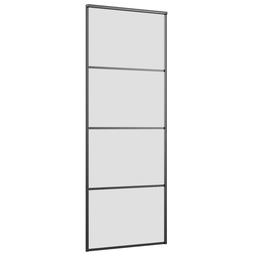 Schuifdeur met beslagset 76x205 cm ESG glas zwart