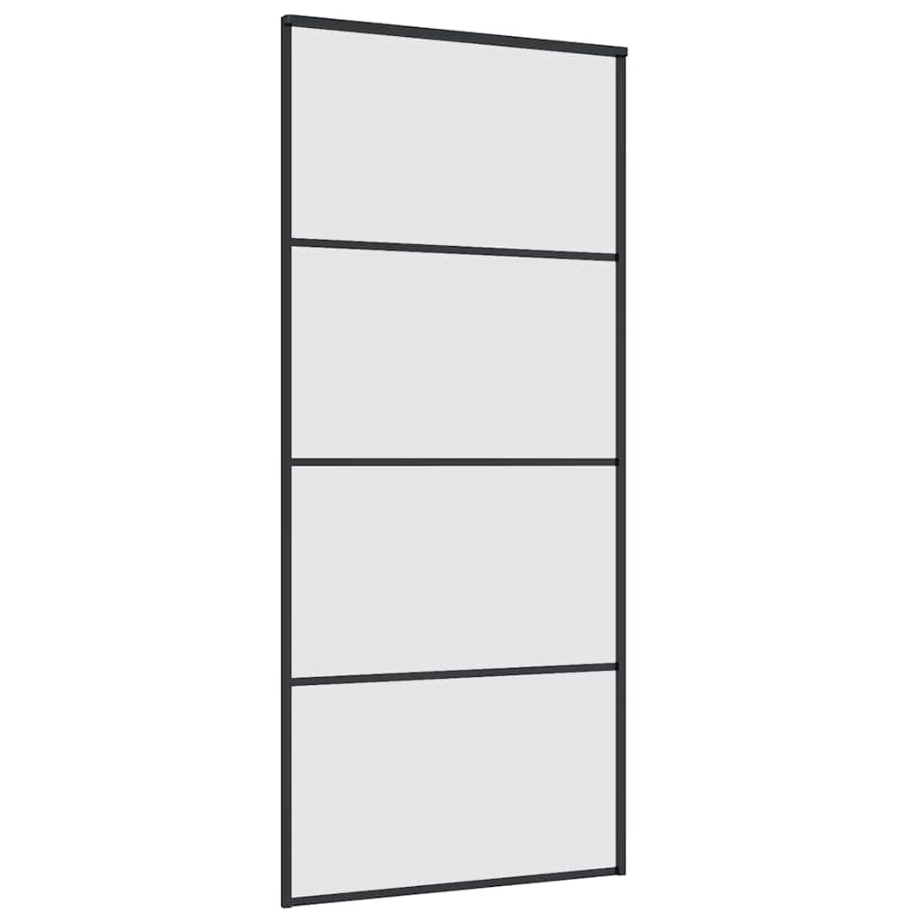 Schuifdeur met beslagset 90x205 cm ESG glas zwart