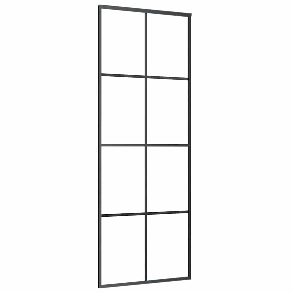 Schuifdeur met beslagset 76x205 cm ESG glas zwart