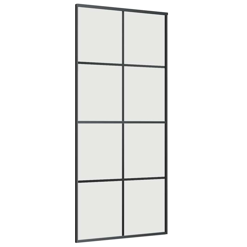 Schuifdeur met beslagset 90x205 cm ESG glas zwart