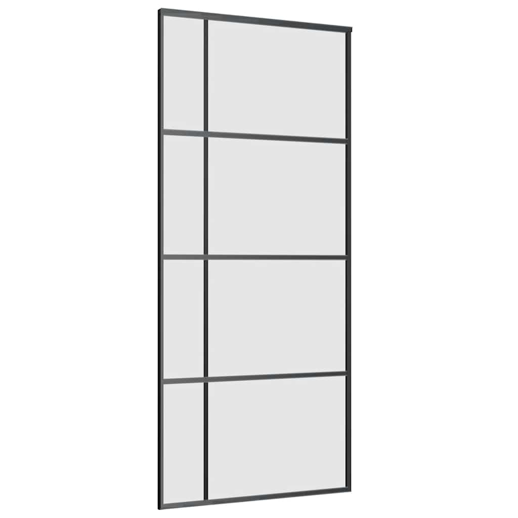 Schuifdeur met beslagset 90x205 cm ESG glas zwart