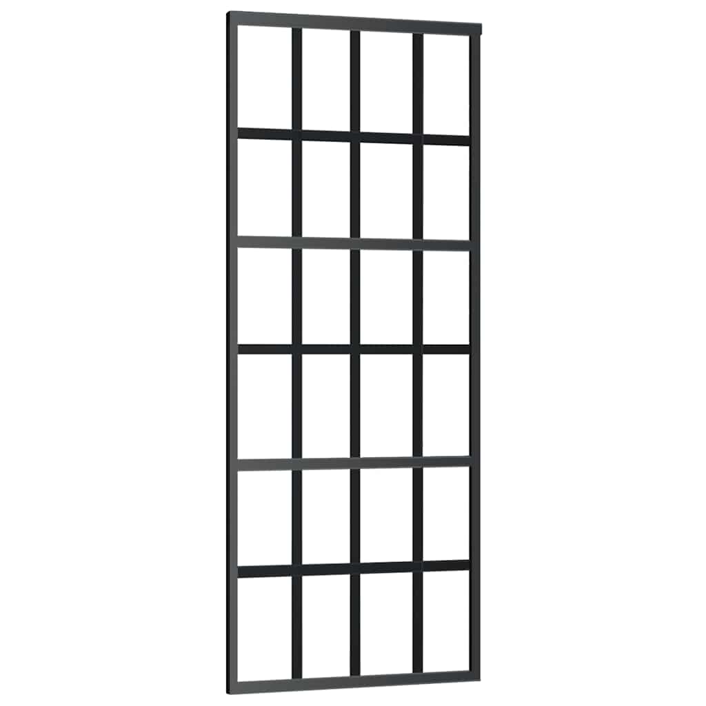 Schuifdeur met beslagset 76x205 cm ESG glas zwart