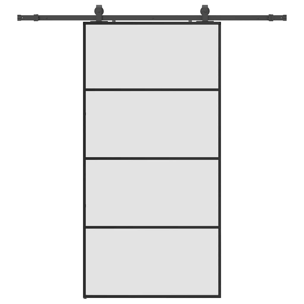 Schuifdeur met beslagset 102,5x205 cm ESG glas zwart