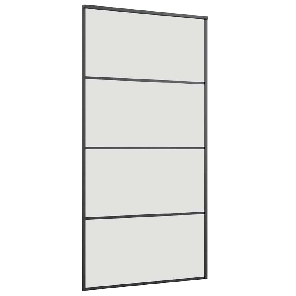Schuifdeur met beslagset 102,5x205 cm ESG glas zwart