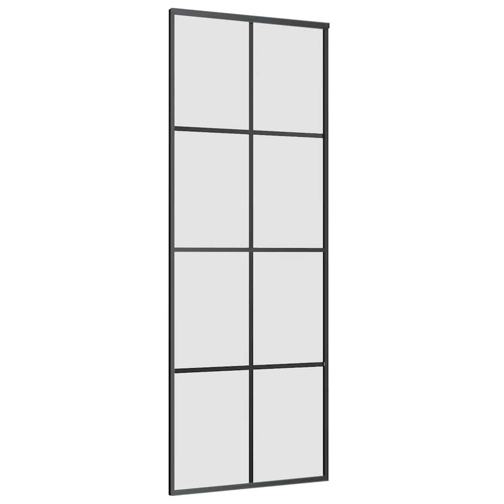Schuifdeur met beslagset 76x205 cm ESG glas zwart