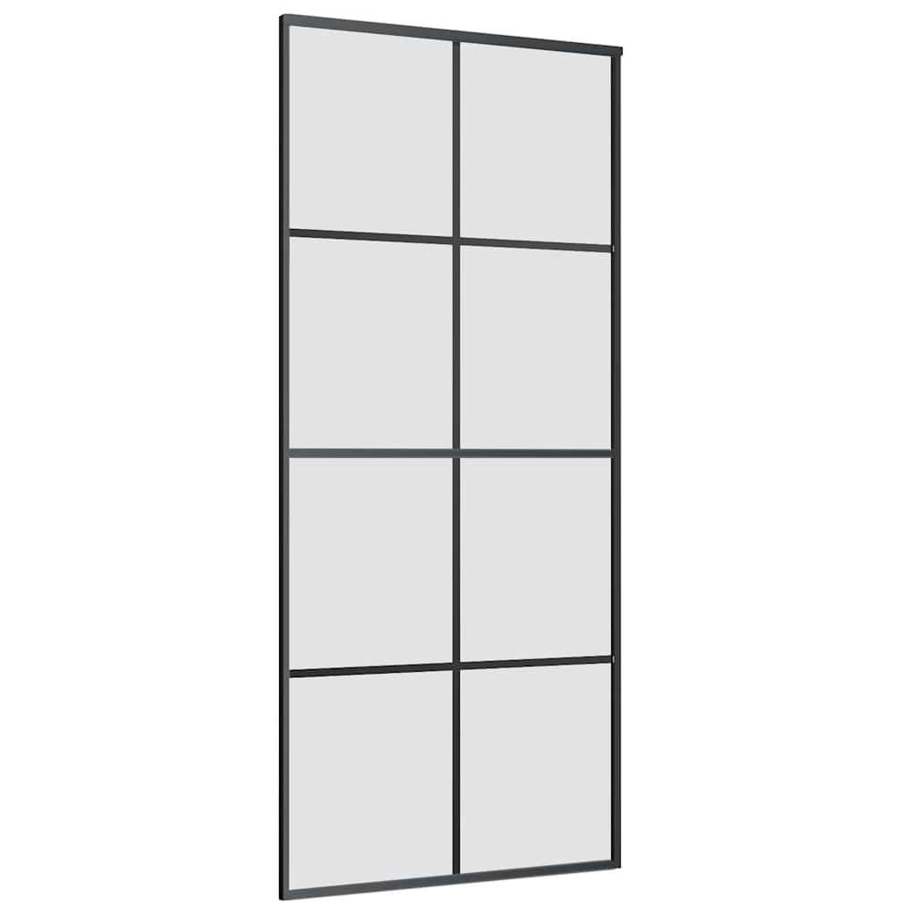 Schuifdeur met beslagset 90x205 cm ESG glas zwart