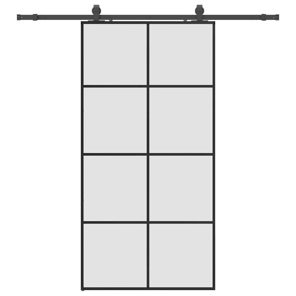 Schuifdeur met beslagset 102,5x205 cm ESG glas zwart