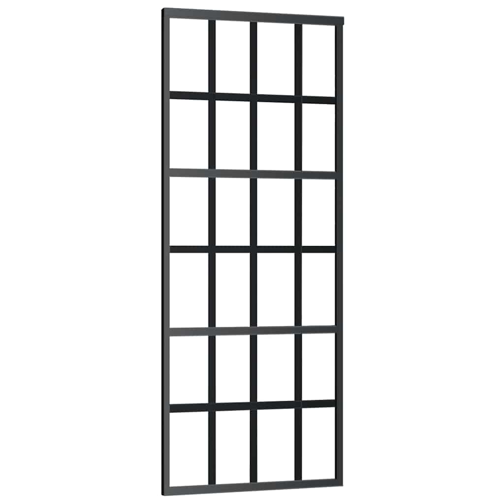 Schuifdeur met beslagset 76x205 cm ESG glas zwart