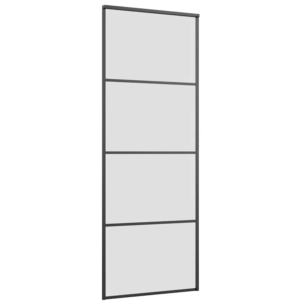 Schuifdeur met beslagset 76x205 cm ESG glas zwart