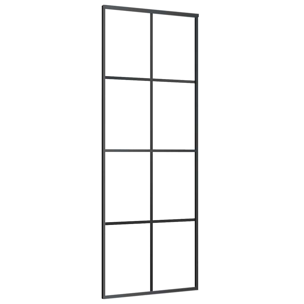 Schuifdeur met beslagset 76x205 cm ESG glas zwart