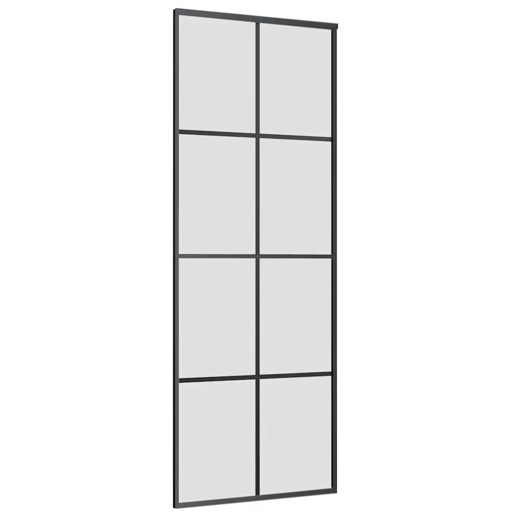 Schuifdeur met beslagset 76x205 cm ESG glas zwart