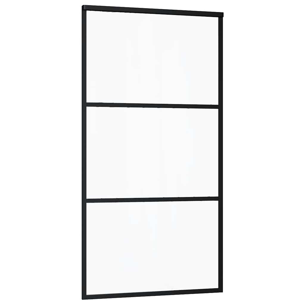 Schuifdeur met beslagset 102x205 cm ESG glas zwart