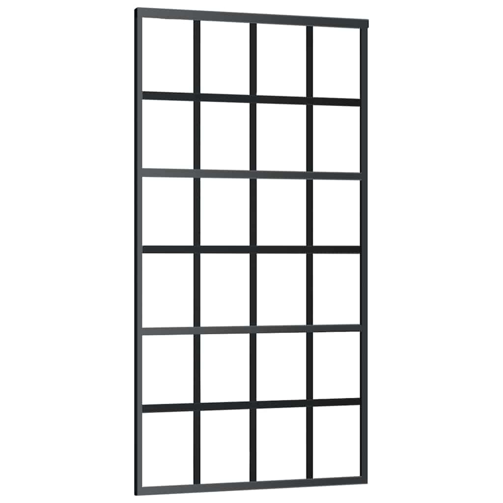 Schuifdeur met beslagset 102x205 cm ESG glas zwart