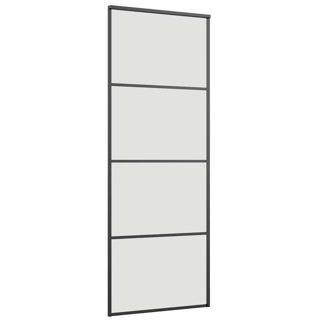 Schuifdeur met beslagset 76x205 cm ESG glas zwart