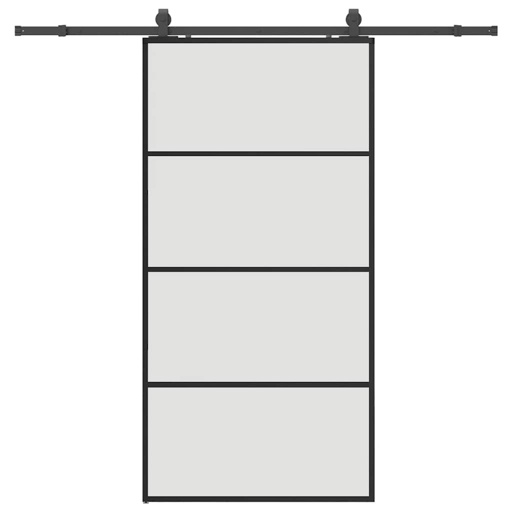 Schuifdeur met beslagset 102,5x205 cm ESG glas zwart