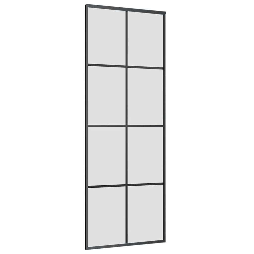 Schuifdeur met beslagset 76x205 cm ESG glas zwart