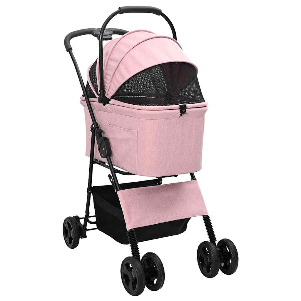 Opvouwbare Huisdierenwagen Verstelbaar Roze 81 x 47 x 99 cm