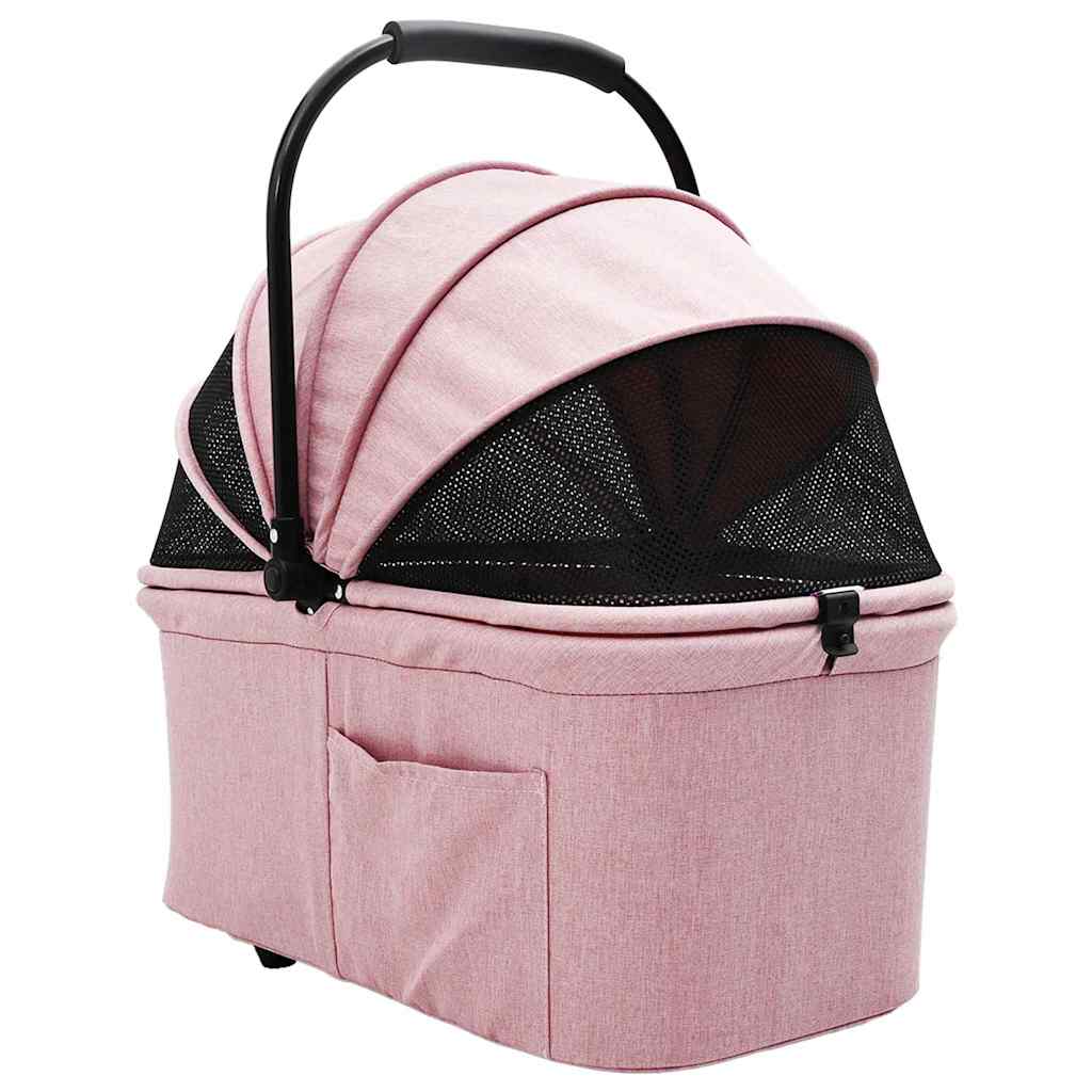 Opvouwbare Huisdierenwagen Verstelbaar Roze 81 x 47 x 99 cm