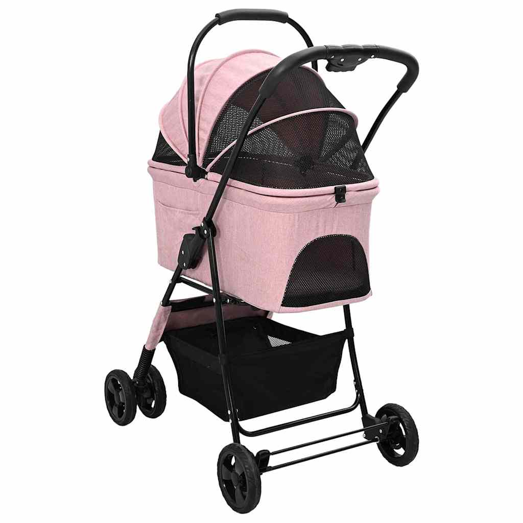 Opvouwbare Huisdierenwagen Verstelbaar Roze 81 x 47 x 99 cm