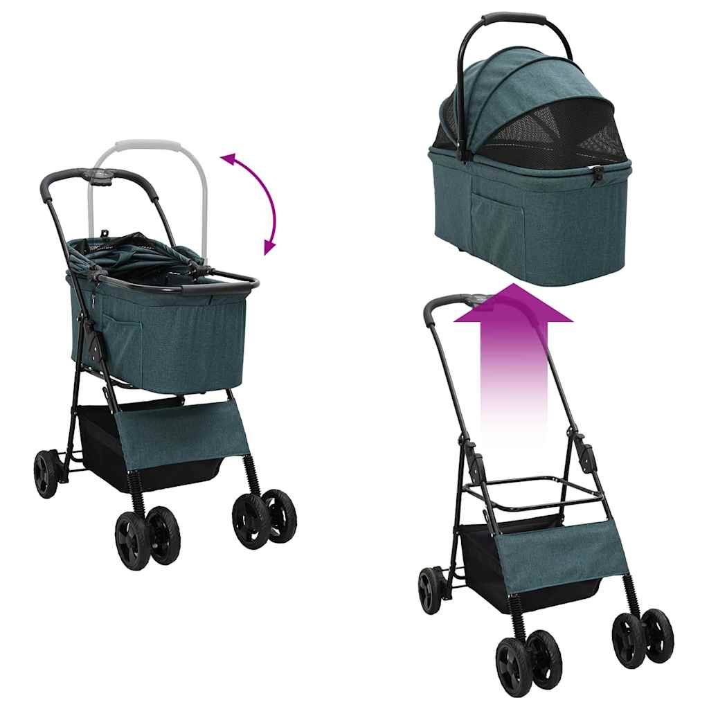 Opvouwbare Huisdierenwagen Verstelbaar Groen 81 x 47 x 99 cm